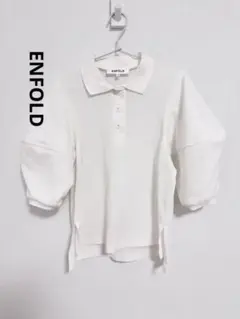 美品ENFÖLD エンフォルド ストレッチカノコ 立体スリーブポロシャツ