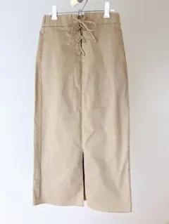 GU タイトスカート　編み上げ　ベージュ