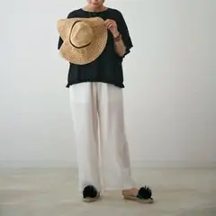 タグ付現行品 Cloth ＆ Cross シャギーストレートパンツ ホワイト