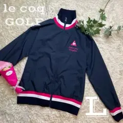 ルコックゴルフ★レディース ゴルフウェア ネイビー ピンク 白 ブルゾン L