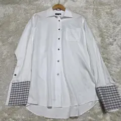 BURBERRY ホワイト シャツ チェックカフス 42 XL