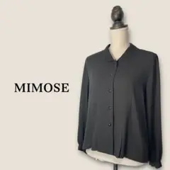 MIMOSE/大きいサイズ/ブラックフォーマル シアーブラウス/17号