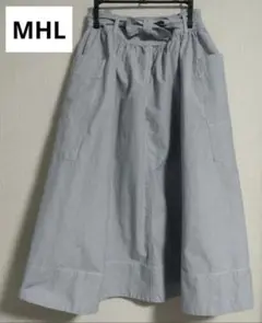 マーガレットハウエル　MHL スカート　ブルー　ストライプ　サイズⅡ　美品