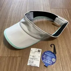 美品　ルコック　MAGIC COOL バイザー ホワイト/ミントF56〜58
