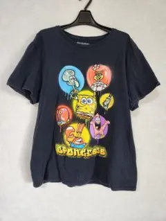 古着　SpongeBob スポンジボブ アニメキャラクターTシャツ 半袖 輸入品