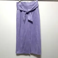 スエード タイトロングスカート ラベンダー