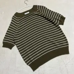 NAUWCLOSET ナウクローゼット ＊ 肩ボタン サマーニット ボーダー M