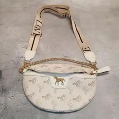 ショルダーバッグ レディース ブランドロゴ ホワイト 上品