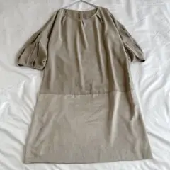 シンクロクロッシング チュニックワンピース サイズ36 グレージュ