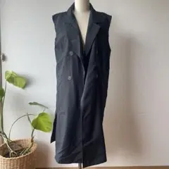 最終価格‼︎ 美品‼︎ 薄手　ブラックロングジレ