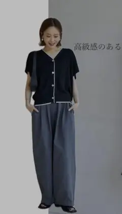 【新品未使用】しまむら　田中里奈　配色ニットベスト　中黒　M