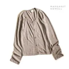 マーガレットハウエル■カシミヤ混 ニット カーディガン グレージュ