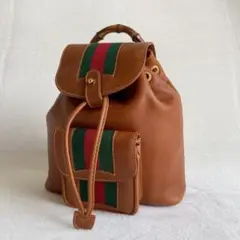 GUCCI グッチ ミニリュック バックパック バンブー シェリーライン レザー