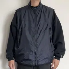 OLD GAP ナイロンベスト サーマル ネイビー L テック Y2K