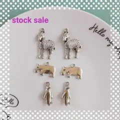 stock sale ** シマウマチャーム＆カバ＆ペンギン / 6個
