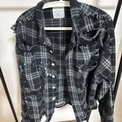 ダメージ加工オーバーサイズチェックシャツ