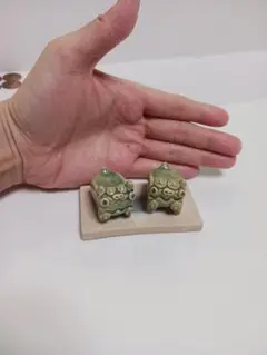 沖縄シーサー 陶器置物 2体セット