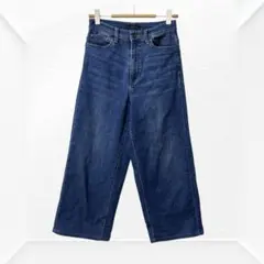 1359☆ユニクロ UNIQLO ハイライズワイドクロップドジーンズ　23