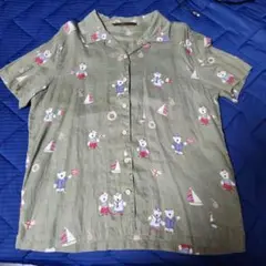 Mademoiselle NON NON 半袖シャツ クマ柄