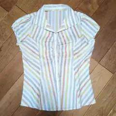 【美品　タグ無しなのでお安くします】ナラカミーチェ　ストライプ 半袖シャツ