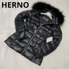 【試着のみ】HERNO ヘルノ ダウンジャケット ファーレディース ハンガー付き