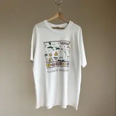 90s USA古着 白 プリントTシャツ 半袖 シングルステッチ vintage