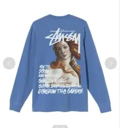 STUSSY Spring Waves Pig Dyed L/S Tee ブルー