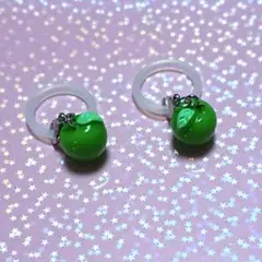 即日発送 青リンゴ めじるしアクセサリー ハンドメイド ミセス グリーンアップル