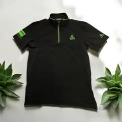 LE COQ SPORTIF ルコック ハーフジップゴルフシャツ 黒 M 古着