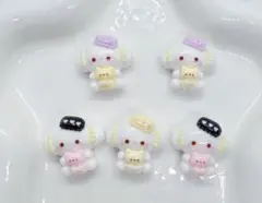 可愛い動物モチーフデコレーションパーツ5個セット