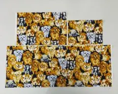 リアルわんちゃん　犬プリント　オックス生地　ハギレ3枚セット