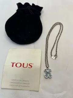 美品　TOUS ステンレススチール　 ダイヤモンド ネックレス