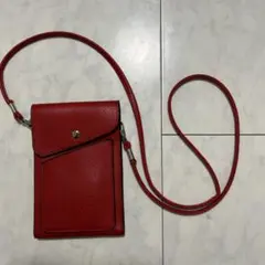 値下げ！【柔らかな皮っぽい】レディーススマホショルダー