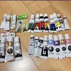 アクリル絵の具　未使用品8本　使用品16本　まとめて24本