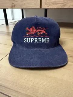 SUPREME コーデュロイキャップ ライオン刺繍