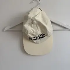 クリーム色 ベースボールキャップ メッセージ付き