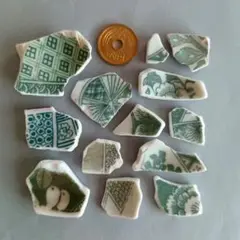 シー陶器1964 ☆緑系☆　アート　金継ぎ