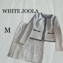 WHITE JOOLA ノーカラーツイードジャケットセットアップ