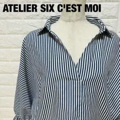 ATELIER SIX C'EST MOI ストライプ五分袖シャツ 【168】