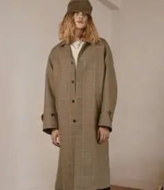 LIDNM BRITISH CHECK BALMACAAN COAT