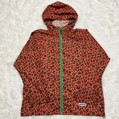 《珍品状態良》outdoorナイロンジャケットヒョウ柄ウインドブレーカーカッパ