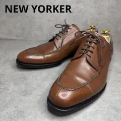 美品★ ニューヨーカー ビジネスシューズ Uチップ NY103 ポリッシュレザー 世界長ユニオン製)ニューヨーカー 7EEE【シャンボード似寄り
