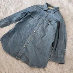 ダブルクローゼット wcloset デニム シャツ 7分袖 コットン 綿 100