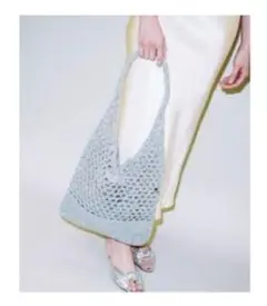 美品 SARAMALIKA シルバー ラメ編みバッグ