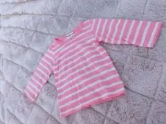 限定セール!!リラックマ ピンクストライプ Tシャツ 80 ロンTのみ ベビー服