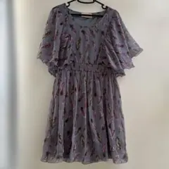 羽根模様フリル袖チュニック
