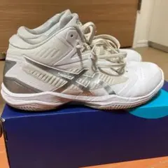 asicsアシックスGELHOOP V12ゲルフープV12白/青24㎝美品 ASICS 【名入れ無料】アシックス asics ゲルフープ V12 GELHOOP