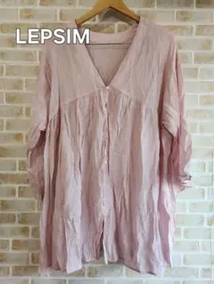 LEPSIM 2WAY ギャザーチュニックワンピース ピンク