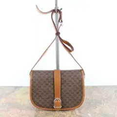 CELINE オールドセリーヌマカダム柄ベルトデザインショルダーバッグ