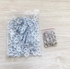 ✨️即購入OK✨️10mm穴金属アイレット ホワイト 200セット ワッシャー付